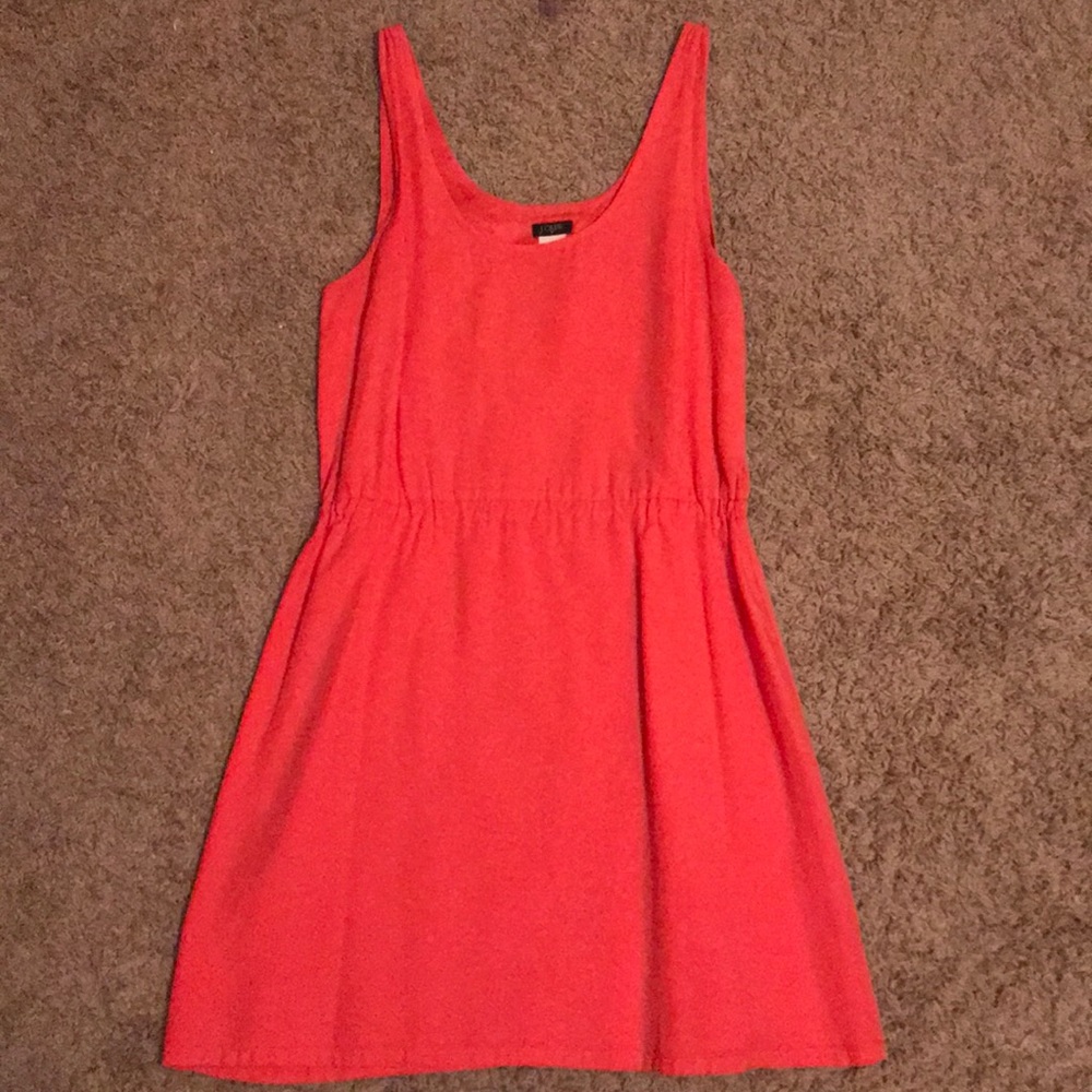 J.Crew size 8 cinched waist coral dress